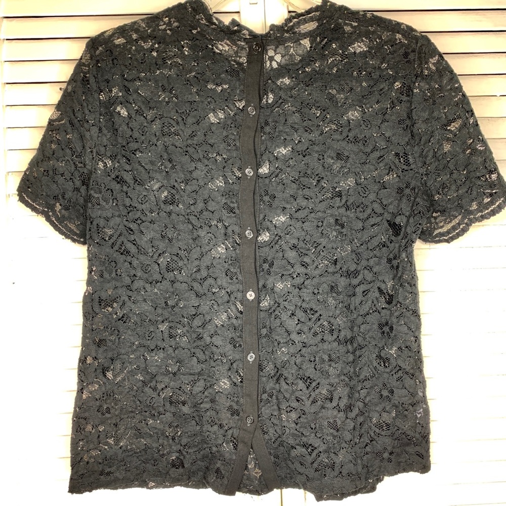 LOFT - Black Lace Top